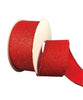 Red all flat glitter wired ribbon, 1.5" - Greenery MarketWired ribbonX820609-12