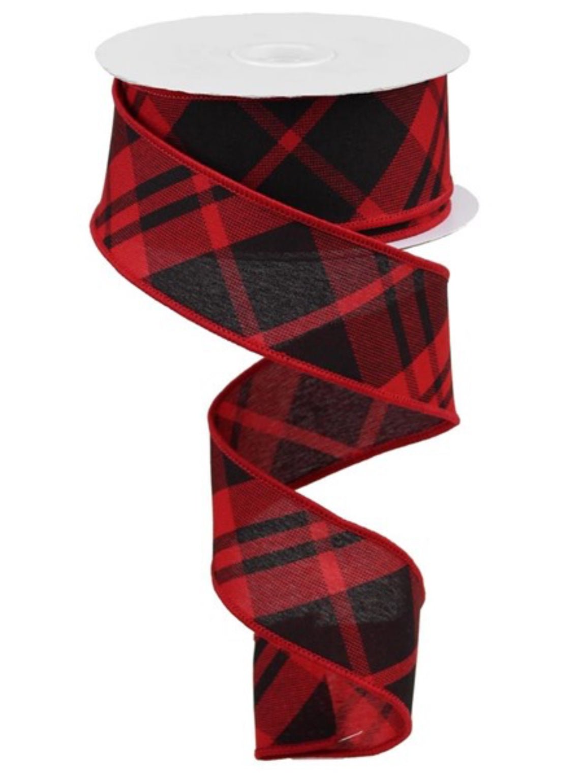 Red and Black plaid wired ribbon, 1.5” - Greenery Marketwired ribbonRGB105024