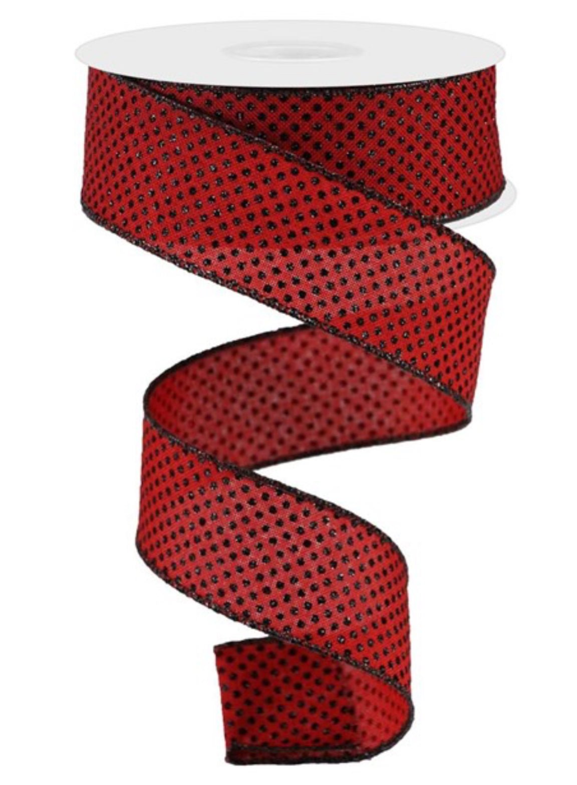 Red and black polka dots wired ribbon 1.5” - Greenery MarketRibbons & TrimRGA1731MA