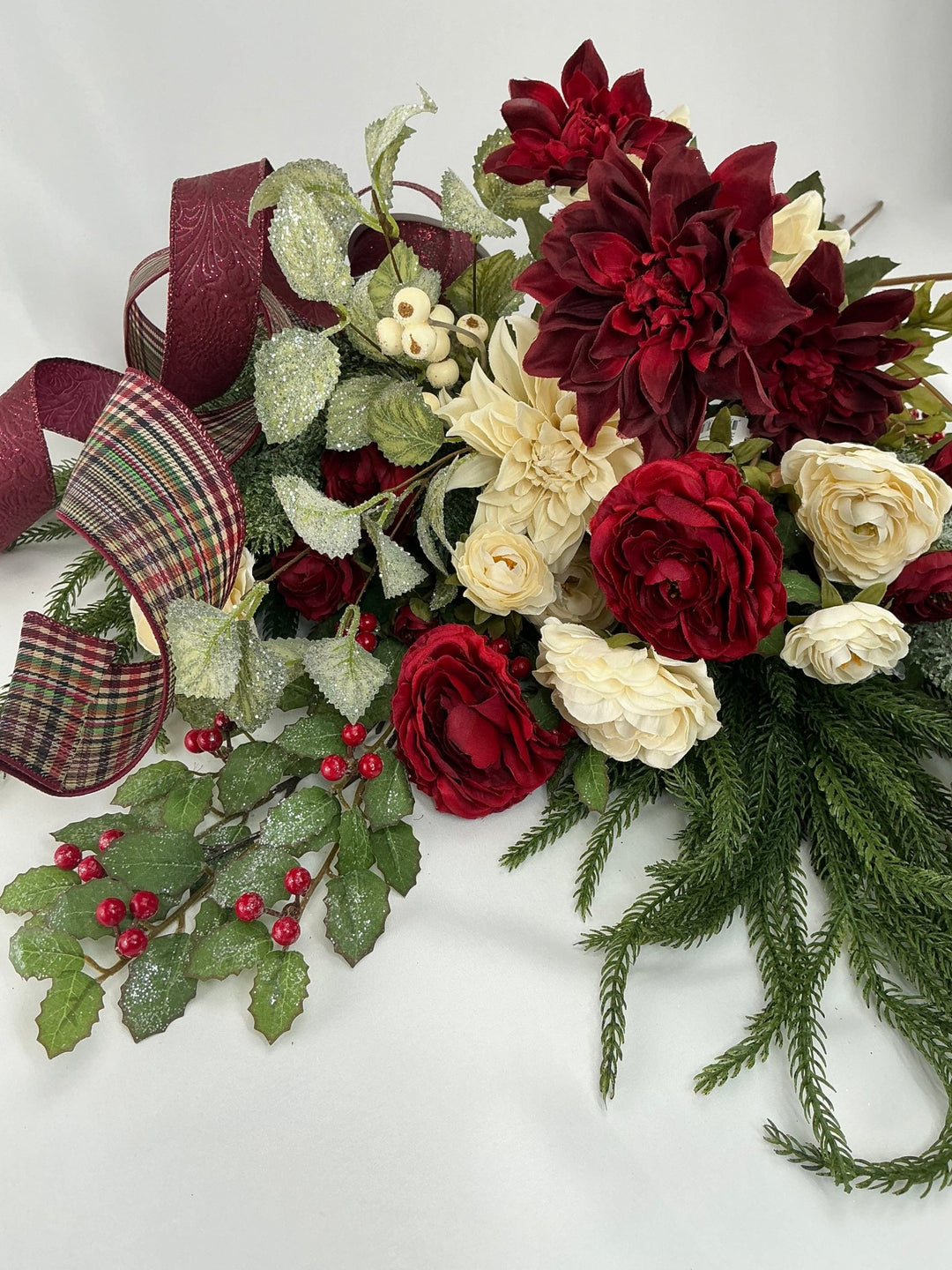 Red and cream holiday winter box - please read description - Greenery Market