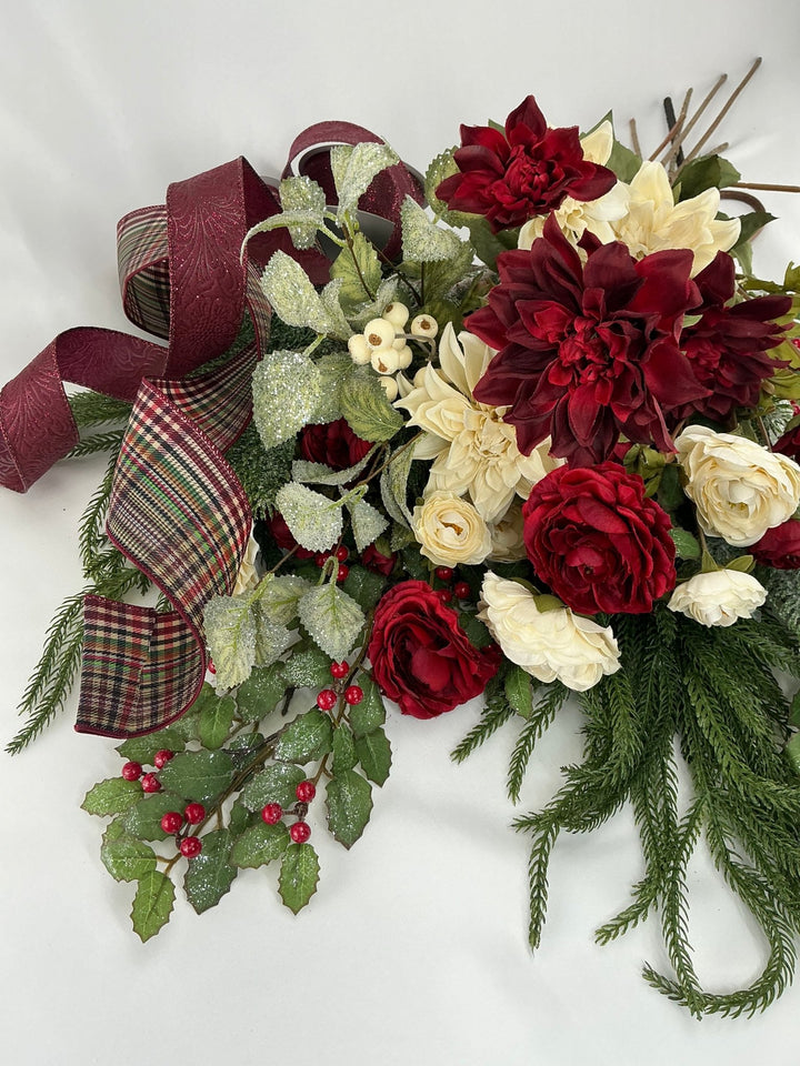 Red and cream holiday winter box - please read description - Greenery Market