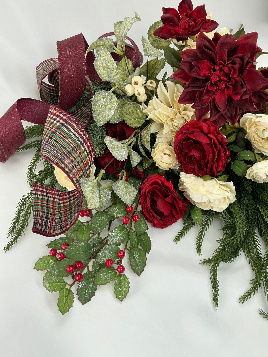 Red and cream holiday winter box - please read description - Greenery Market