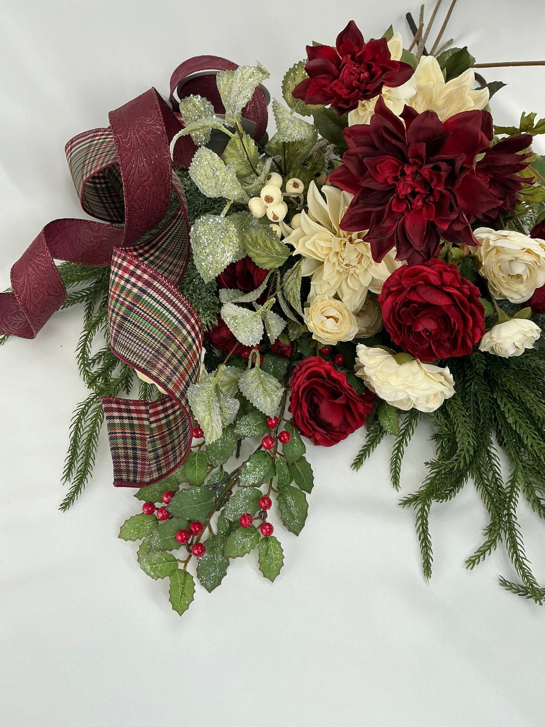 Red and cream holiday winter box - please read description - Greenery Market