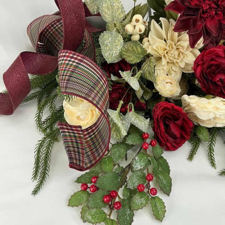 Red and cream holiday winter box - please read description - Greenery Market