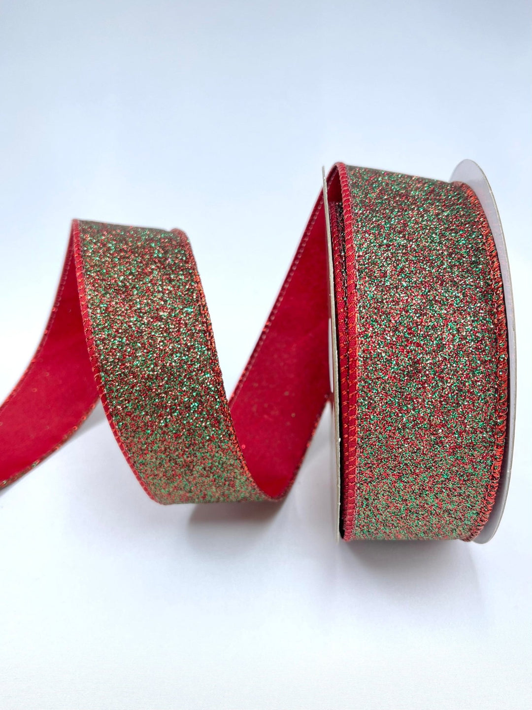 Red and green glitter wired ribbon - 1.5” - Greenery MarketWired ribbon238872