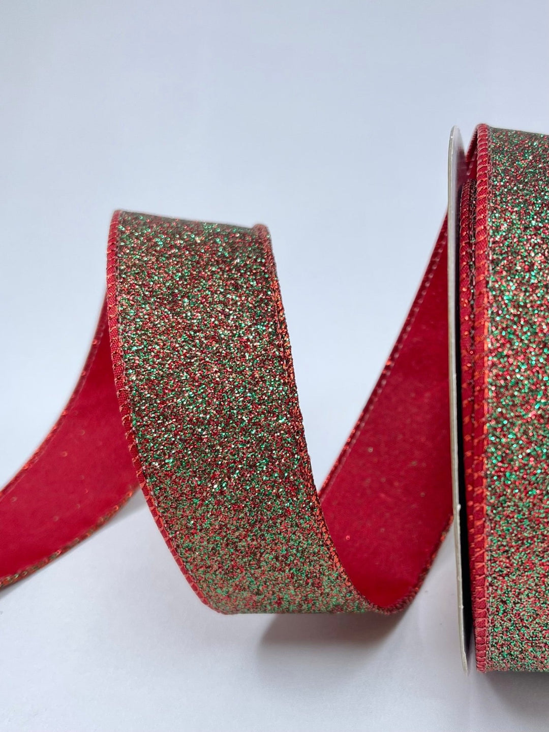 Red and green glitter wired ribbon - 1.5” - Greenery MarketWired ribbon238872