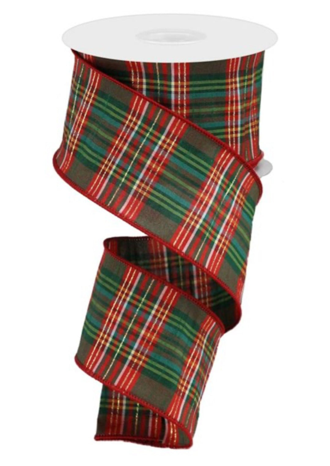 Red and green plaid 2.5” wired ribbon - Greenery MarketWired ribbonRGA122606