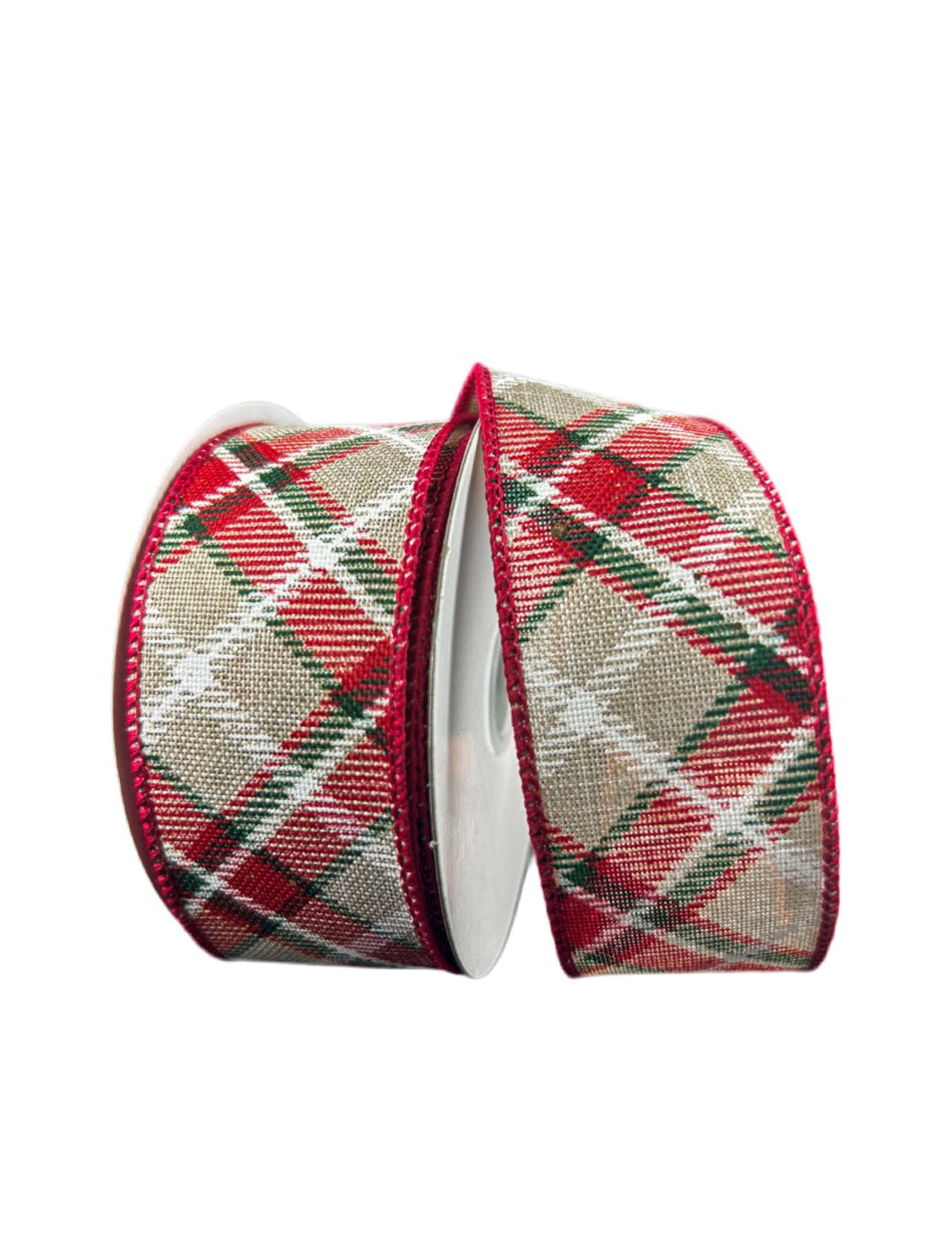 Red and green plaid wired ribbon 1.5” - Greenery Market71440 - 09 - 07