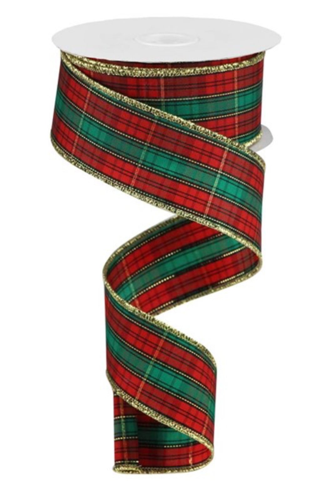 Red and green plaid wired ribbon 1.5” - Greenery MarketRGB1345