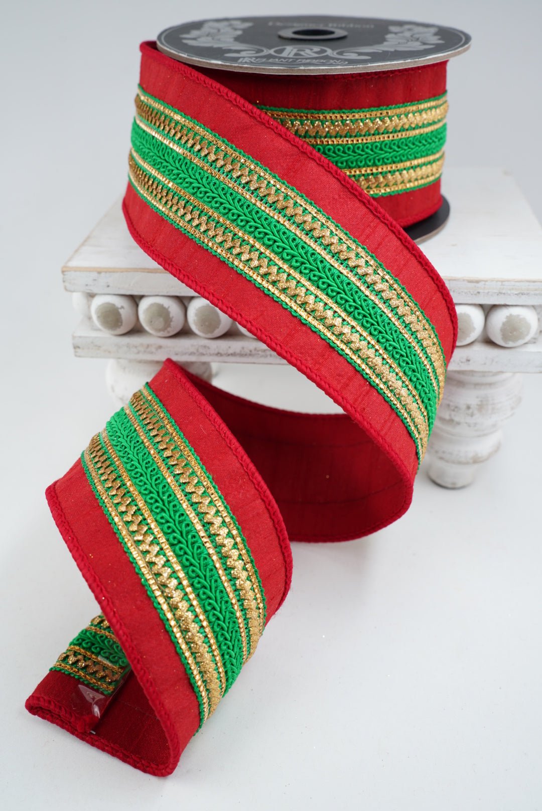 Red And Green Regal Wired Ribbon 2.5” - Greenery MarketWired ribbon94397W-985-40D