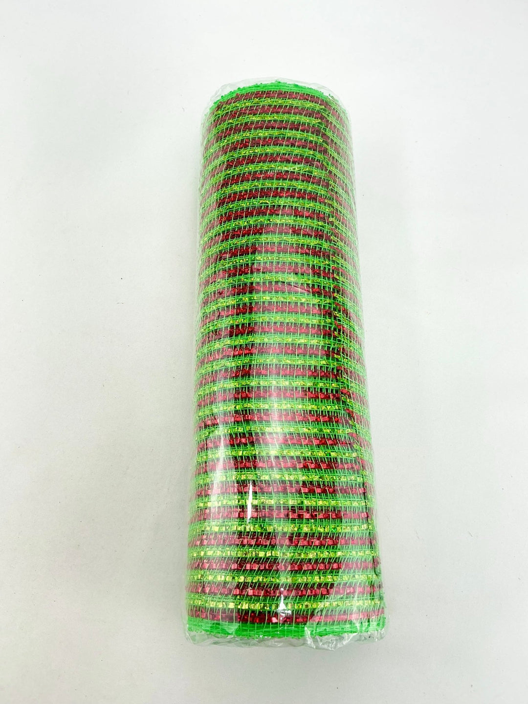 Red and green striped deco mesh, 10” - Greenery MarketDeco meshCr154-16