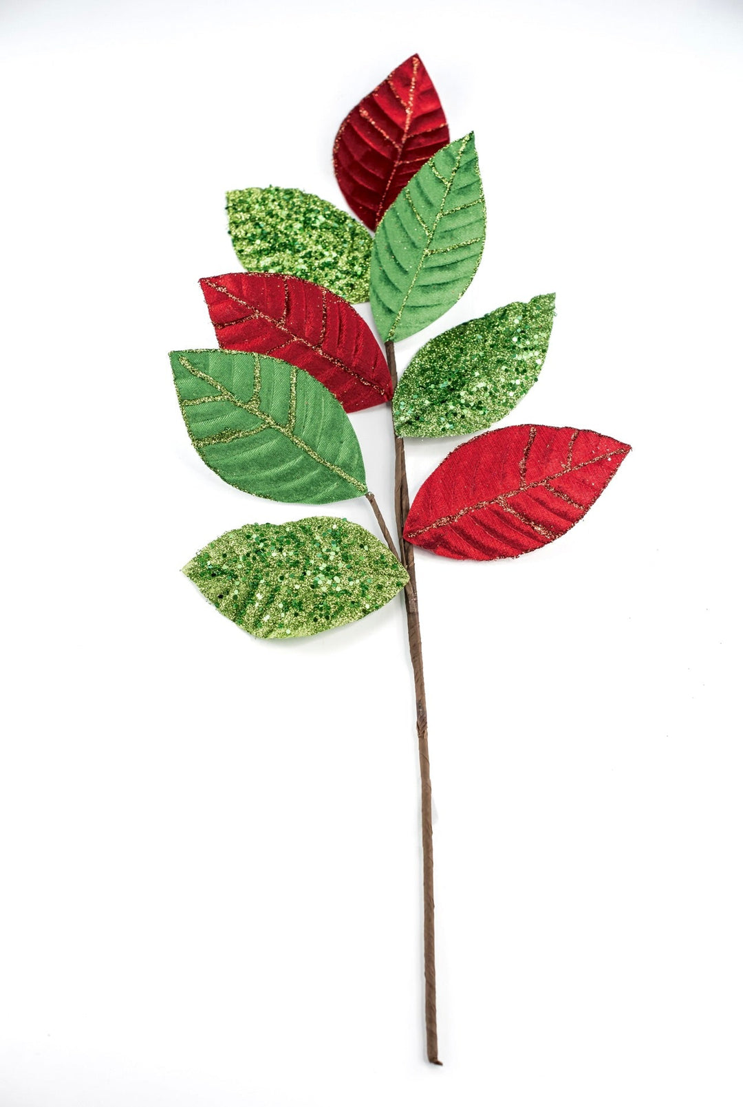 Red and Green velvet leaves spray - Greenery Market86079RDGN