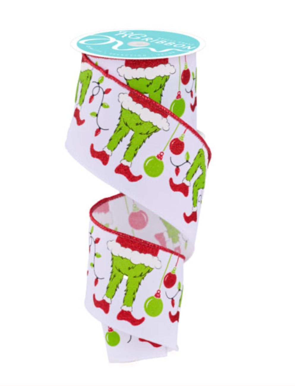 Red and lime green monster wired ribbon, 2.5” - Greenery MarketWinter and ChristmasRGF1415