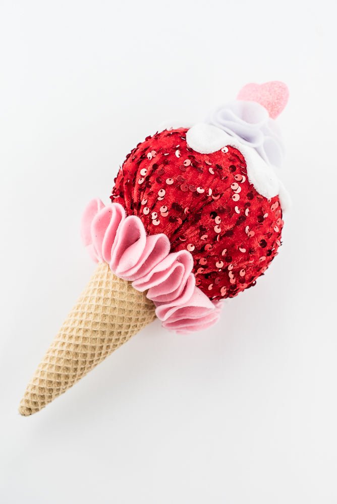 Red and Pink Heart Ice Cream Ornament - Greenery Market63562RDPK