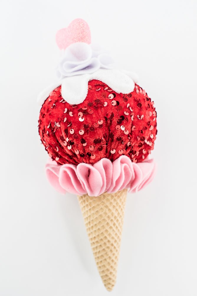 Red and Pink Heart Ice Cream Ornament - Greenery Market63562RDPK