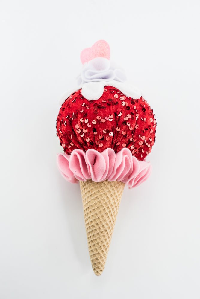 Red and Pink Heart Ice Cream Ornament - Greenery Market63562RDPK