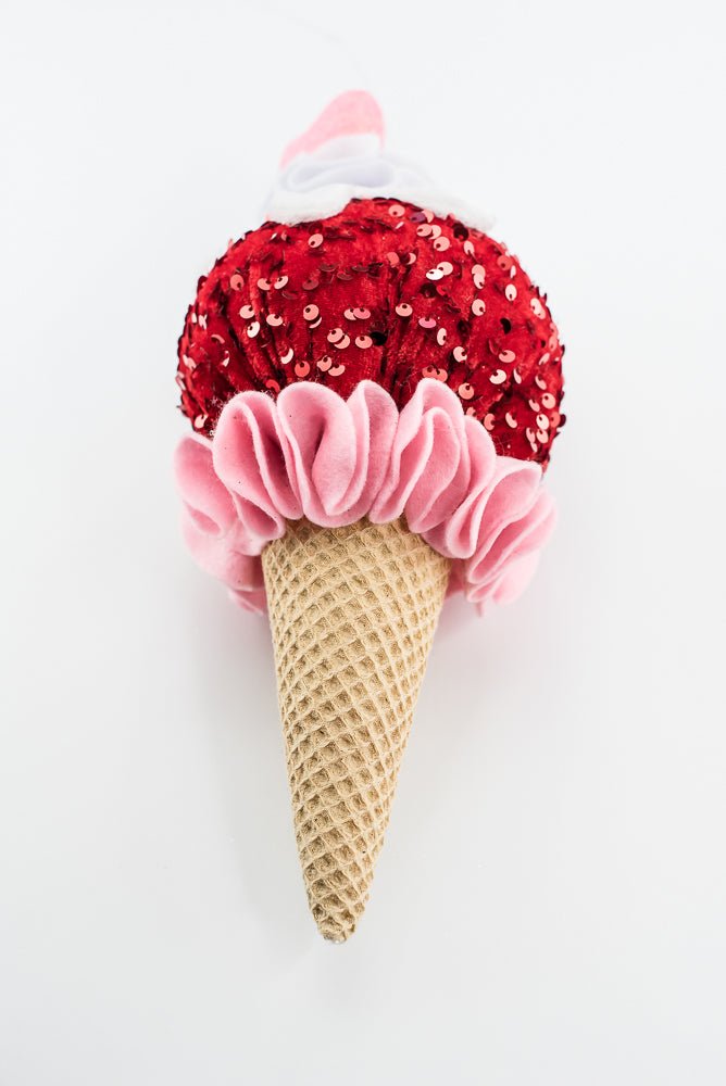 Red and Pink Heart Ice Cream Ornament - Greenery Market63562RDPK