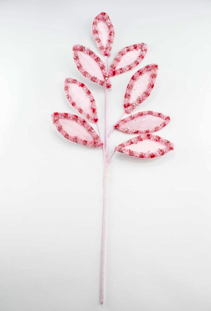 Red and pink, snow glitter leaf spray - Greenery MarketMTX73366 PKRD