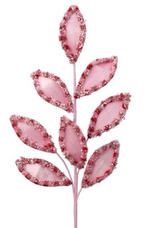 Red and pink, snow glitter leaf spray - Greenery MarketMTX73366 PKRD