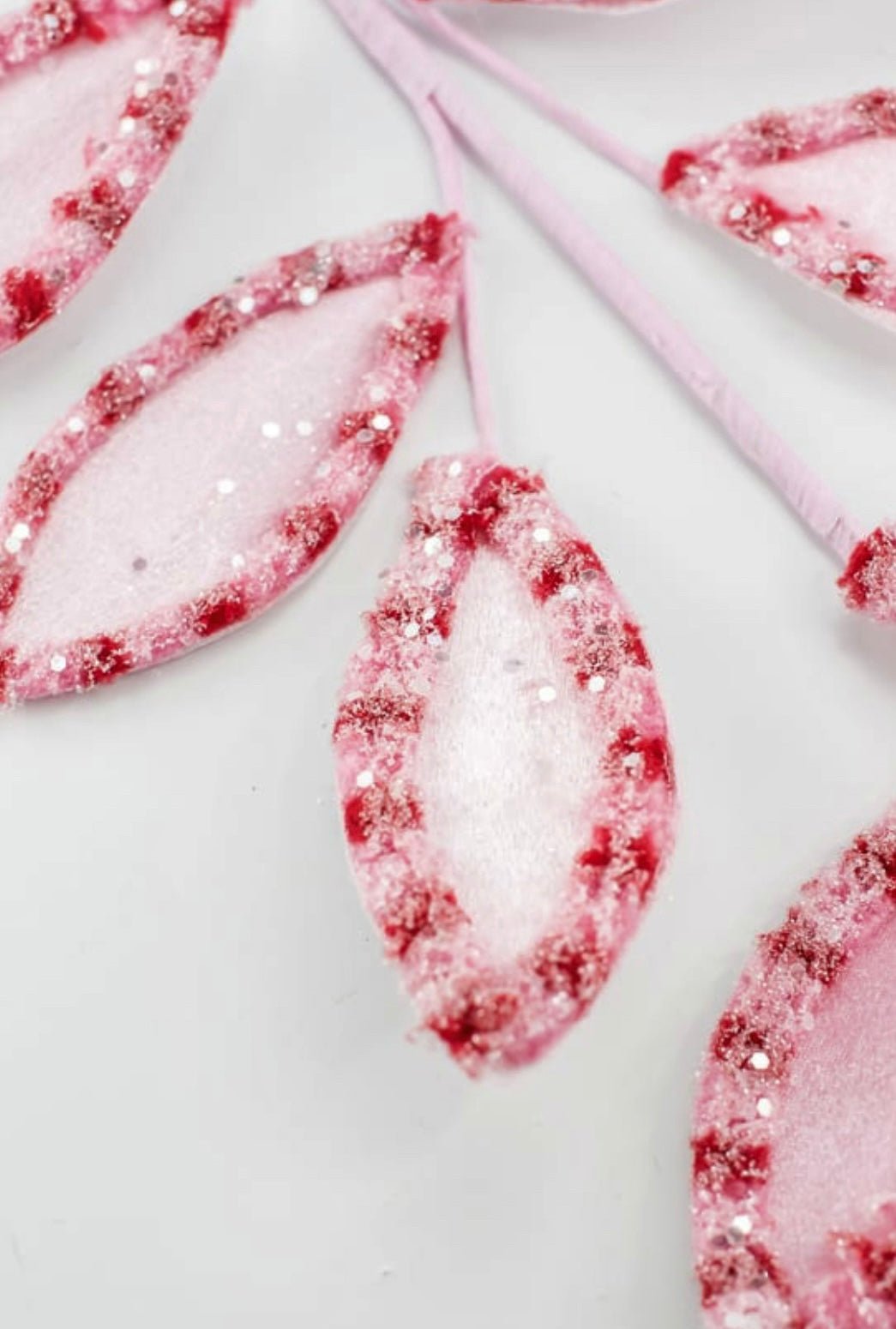 Red and pink, snow glitter leaf spray - Greenery MarketMTX73366 PKRD