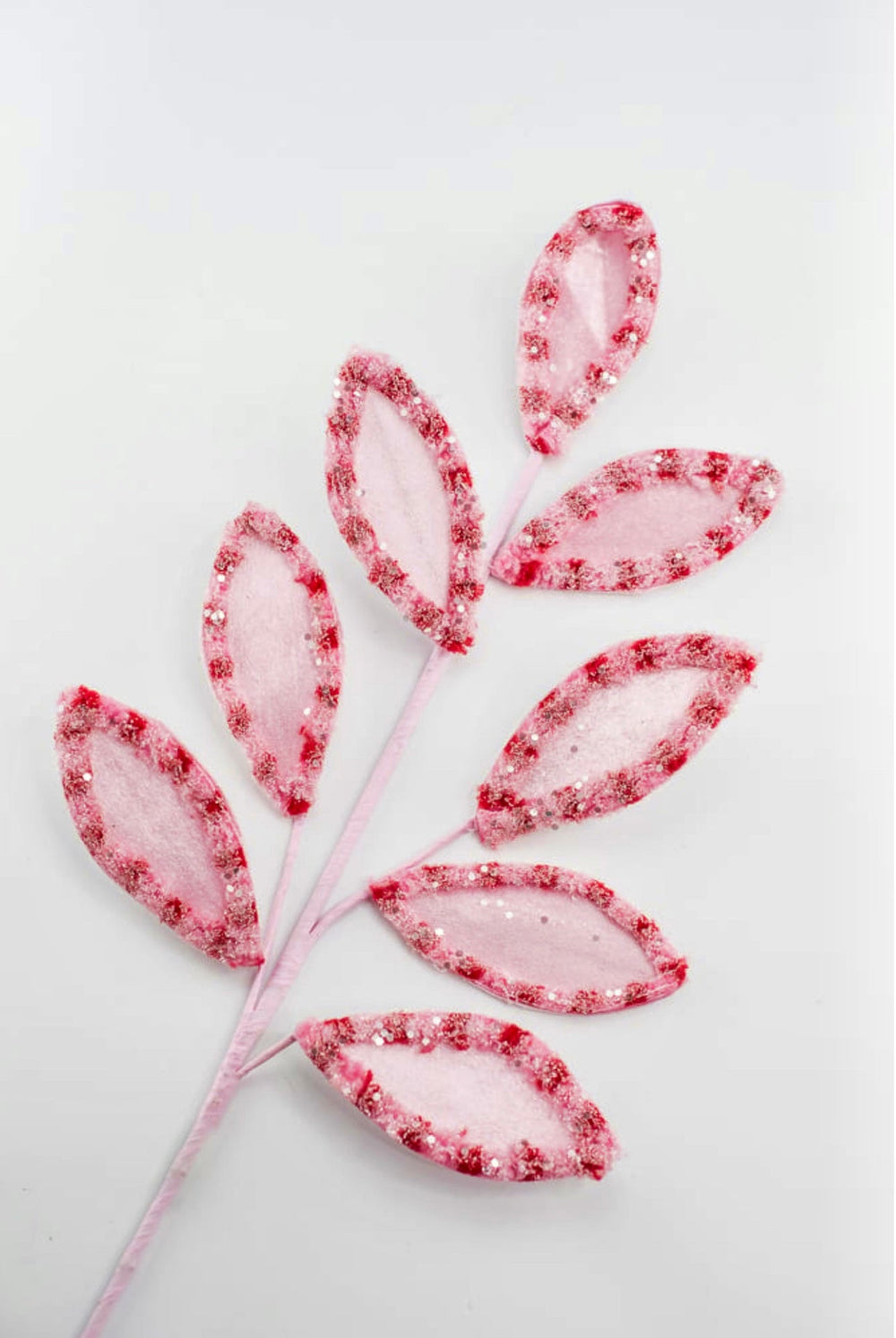 Red and pink, snow glitter leaf spray - Greenery MarketMTX73366 PKRD