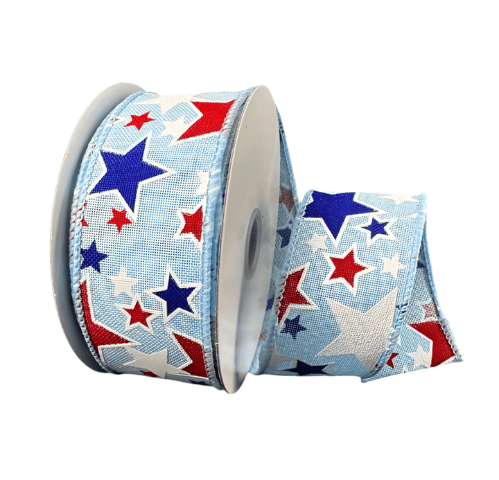 Red And Royal Blue Stars Wired Ribbon 1.5” - Greenery MarketWired ribbon41503 - 09 - 04
