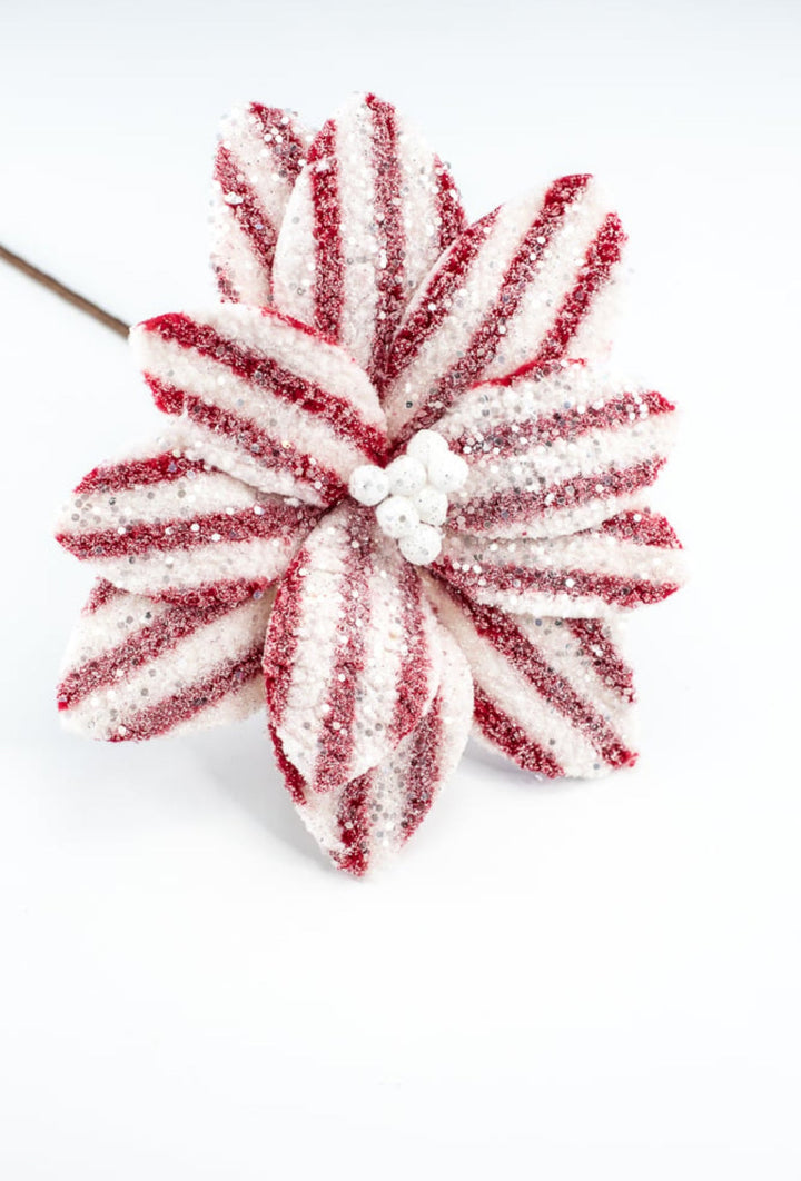 Red and white fleece poinsettia - Greenery MarketXS412376