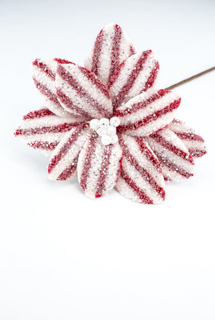 Red and white fleece poinsettia - Greenery MarketXS412376