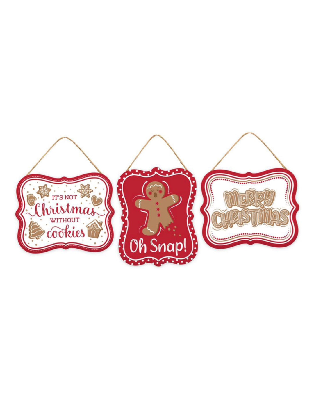 Red and white gingerbread signs - Greenery MarketChristmasMD1449