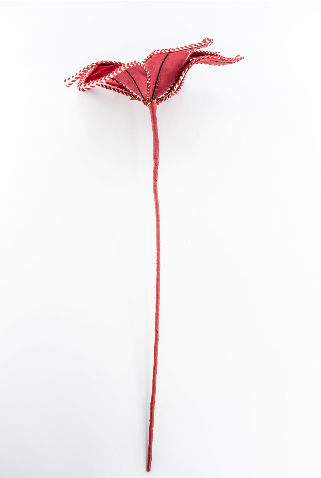 Red and White Peppermint Poinsettia Stem - Greenery Market86285RDWT