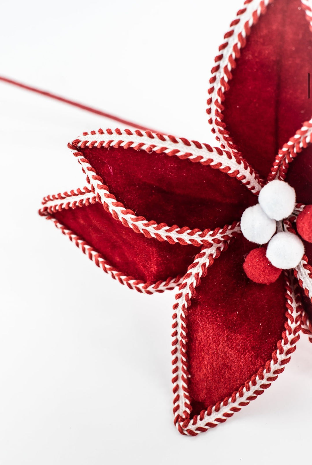 Red and White Peppermint Poinsettia Stem - Greenery Market86285RDWT