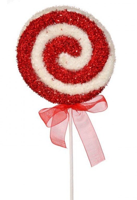 Red and white swirl Faux lollipop - Greenery MarketOrnamentsMTX67535 rdwt