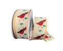 Red bird wired ribbon, 1.5" - Greenery MarketWired ribbon71183-09-12