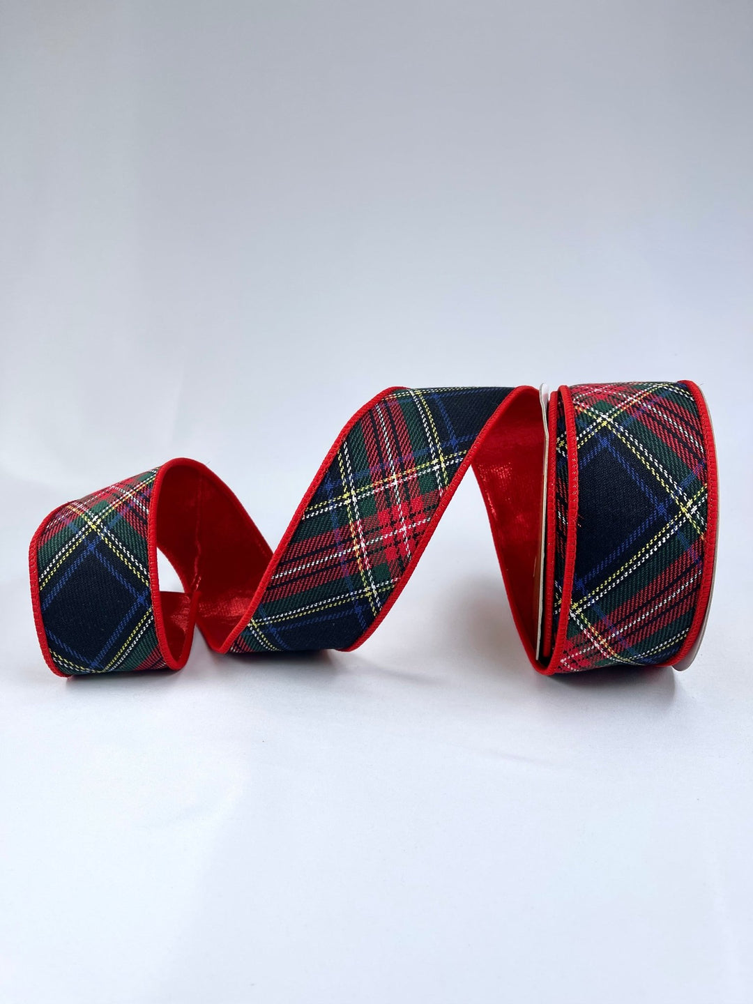 Red, black, and green holiday plaid ribbon - 2.5” - Greenery MarketWired ribbon236871