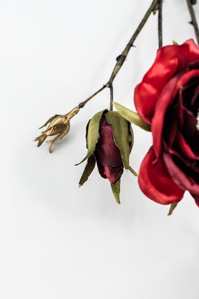 Red & Burgundy Diamond Velvet Rose Spray - 31" - Greenery MarketXFS795-RE/BU