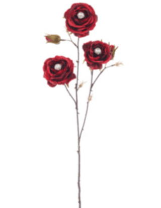 Red & Burgundy Diamond Velvet Rose Spray - 31" - Greenery MarketXFS795 - RE/BU