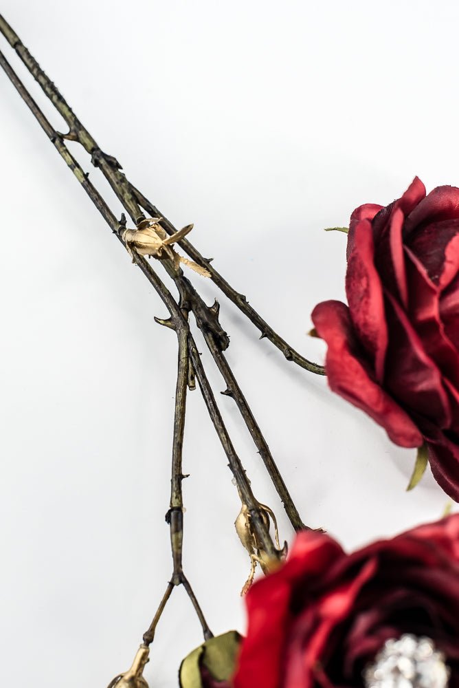 Red & Burgundy Diamond Velvet Rose Spray - 31" - Greenery MarketXFS795-RE/BU