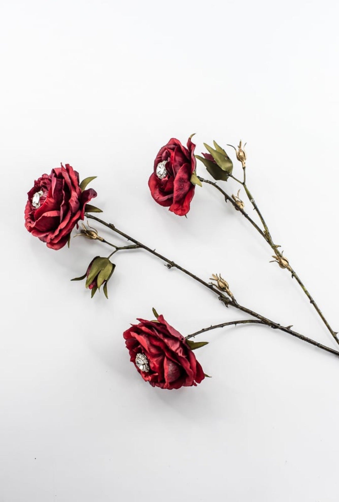 Red & Burgundy Diamond Velvet Rose Spray - 31" - Greenery MarketXFS795-RE/BU