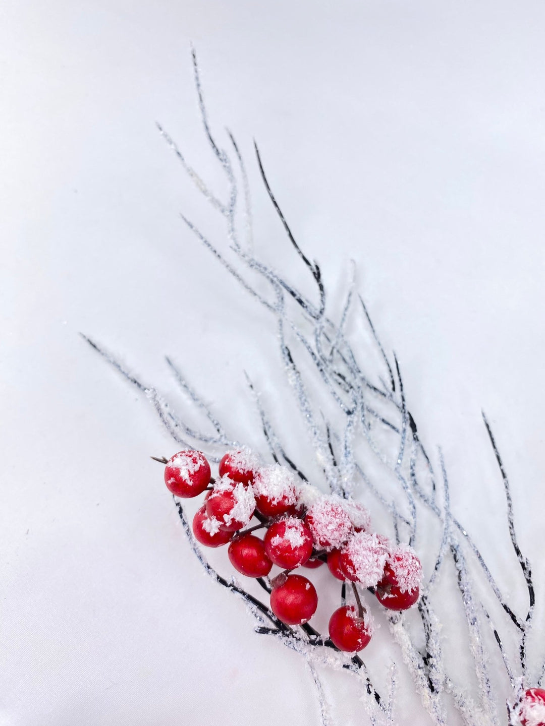 Red cherry berry and twigs snow spray - Greenery Market2827013RW