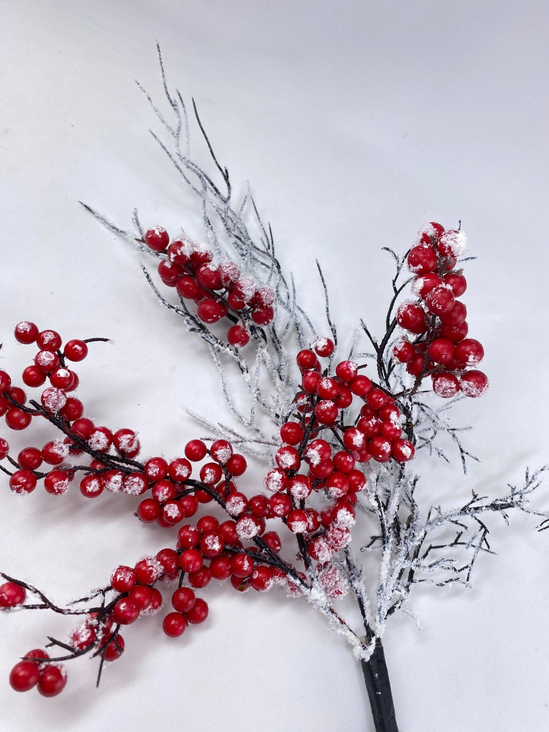 Red cherry berry and twigs snow spray - Greenery Market2827013RW