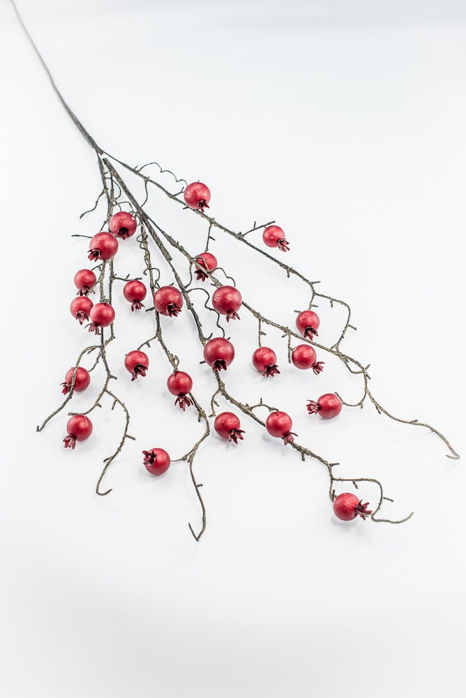 Red cherry berry and twigs spray - Greenery MarketXB429-R