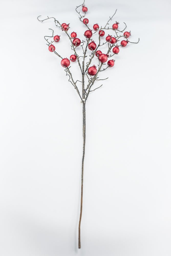 Red cherry berry and twigs spray - Greenery MarketXB429-R