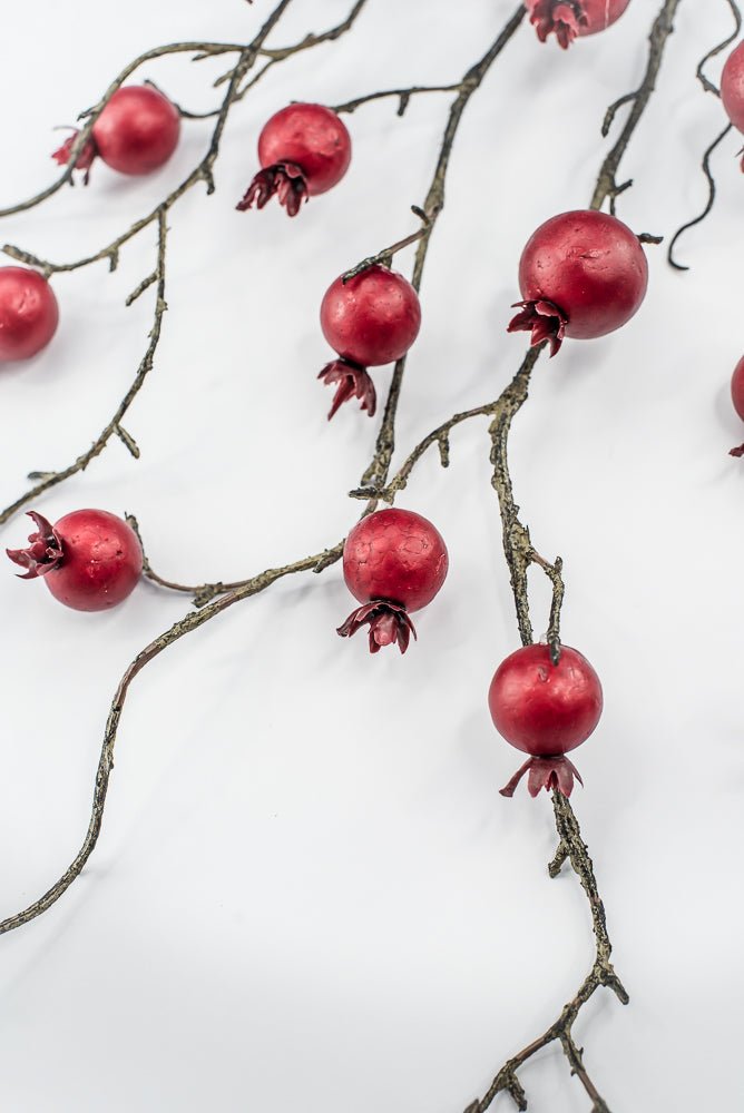 Red cherry berry and twigs spray - Greenery MarketXB429-R