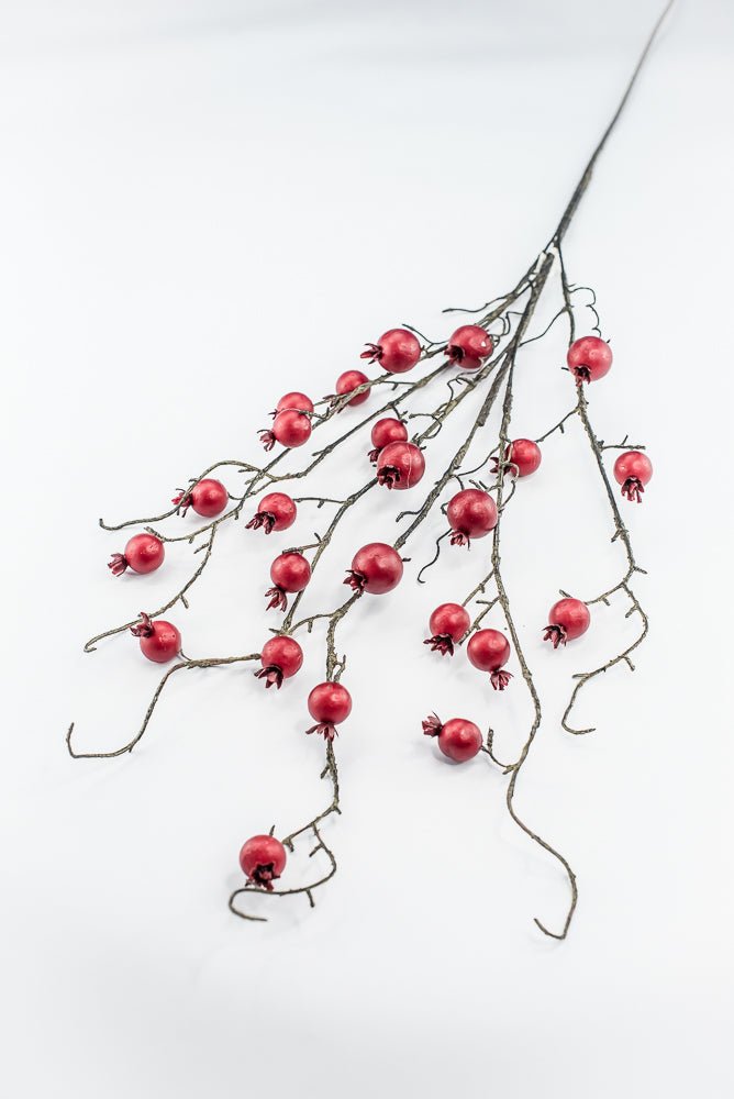 Red cherry berry and twigs spray - Greenery MarketXB429-R