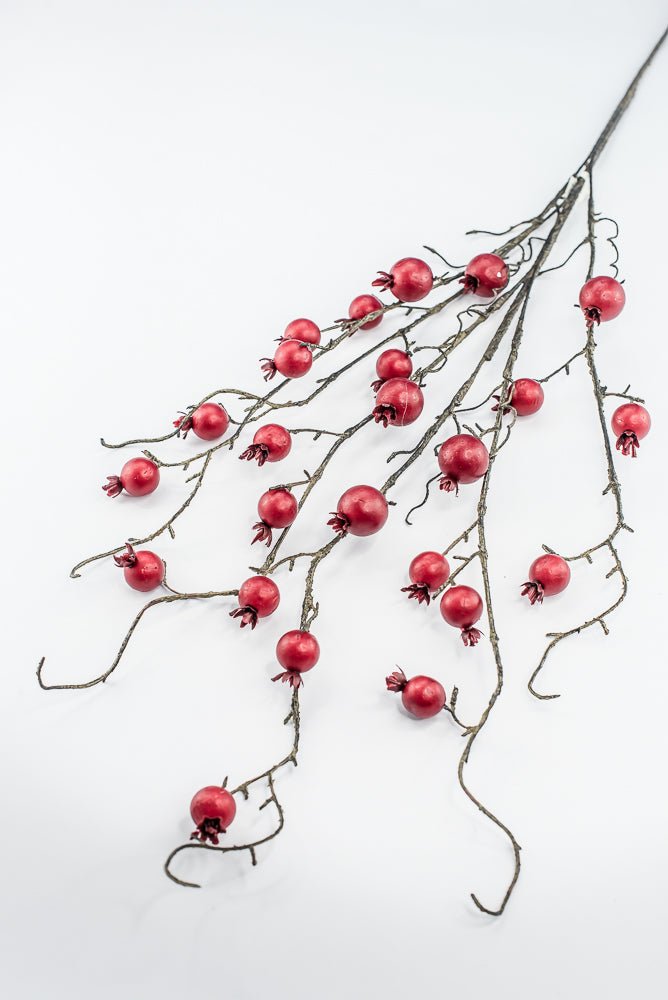 Red cherry berry and twigs spray - Greenery MarketXB429-R