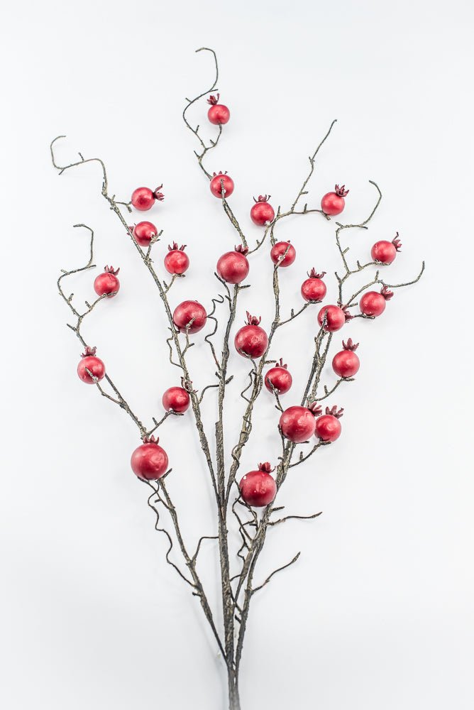 Red cherry berry and twigs spray - Greenery MarketXB429-R