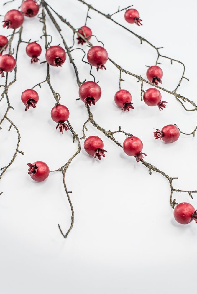 Red cherry berry and twigs spray - Greenery MarketXB429-R