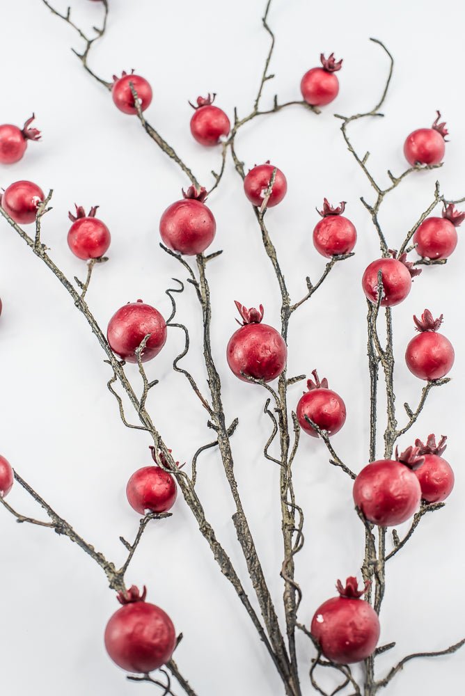 Red cherry berry and twigs spray - Greenery MarketXB429-R