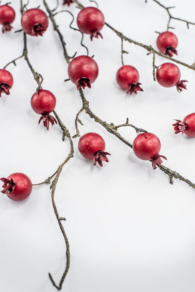 Red cherry berry and twigs spray - Greenery MarketXB429-R