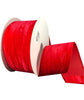 Red crushed velvet wired ribbon, 2.5" - Greenery MarketWired ribbon71218-40-12